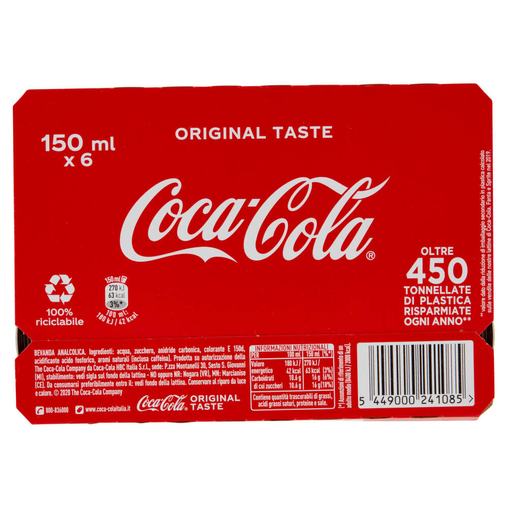 COCA COLA Original Taste Lattina 6 X 150 Ml NonPesa It Spesa Online