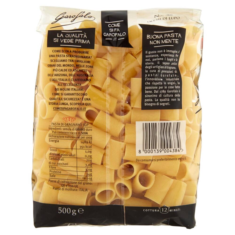 Garofalo Occhi Di Lupo Pasta Di Gragnano IGP No 38 500 G NonPesa It