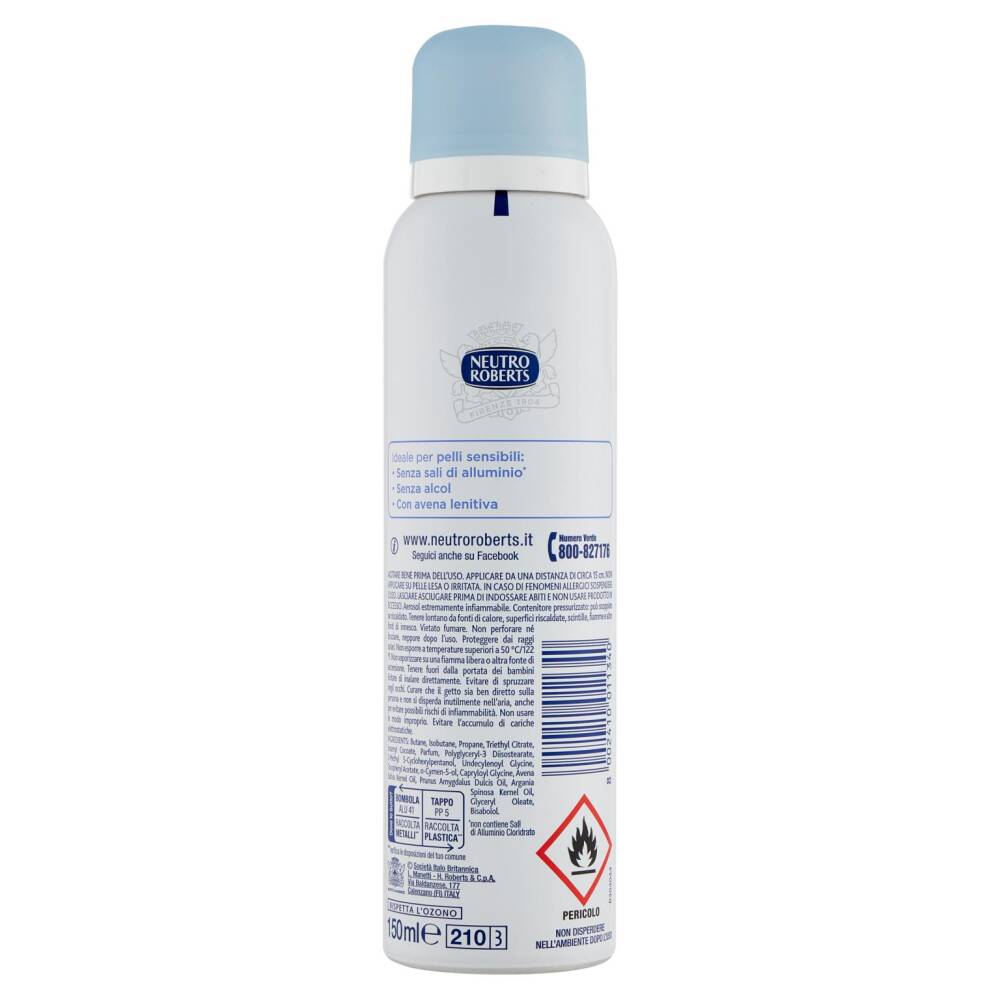 Neutro Roberts Pelle Sensibile Zero Sali E Alcol Loto Deo Spray 150 Ml