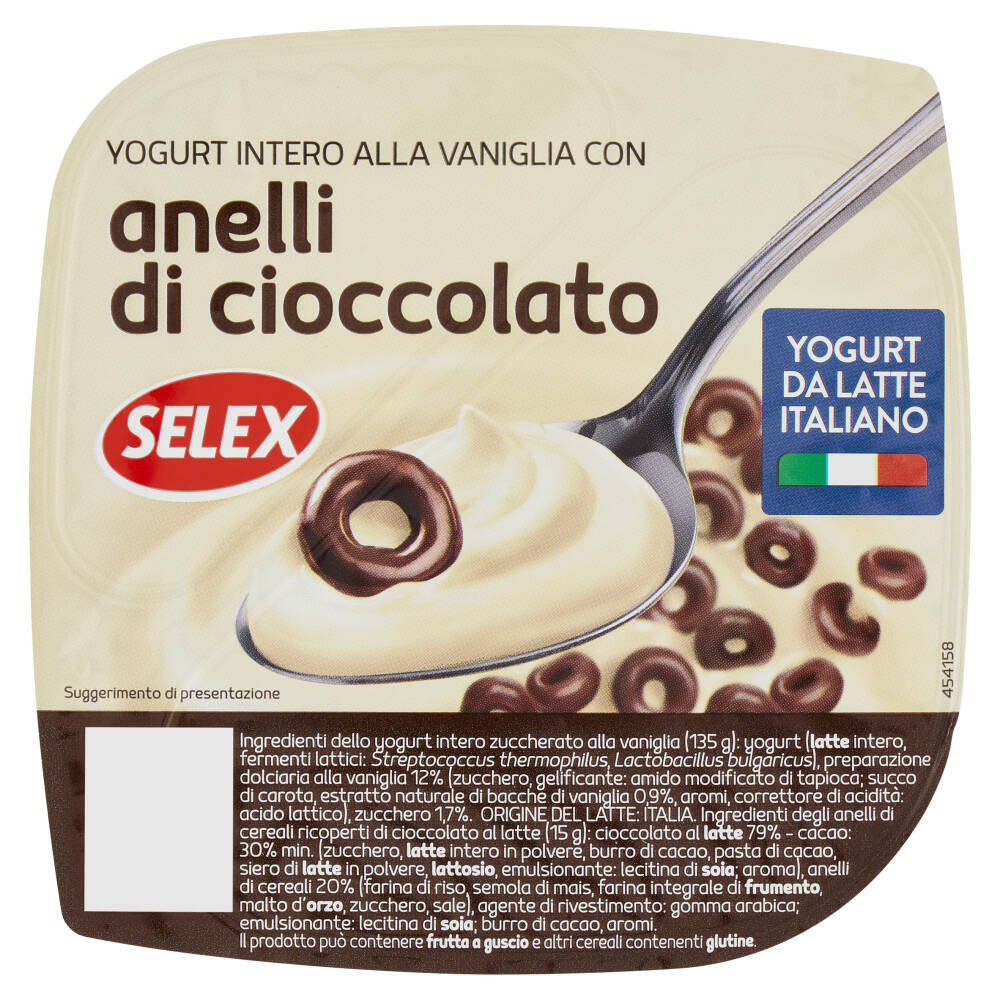 Selex Yogurt Intero Alla Vaniglia Con Anelli Al Cioccolato G