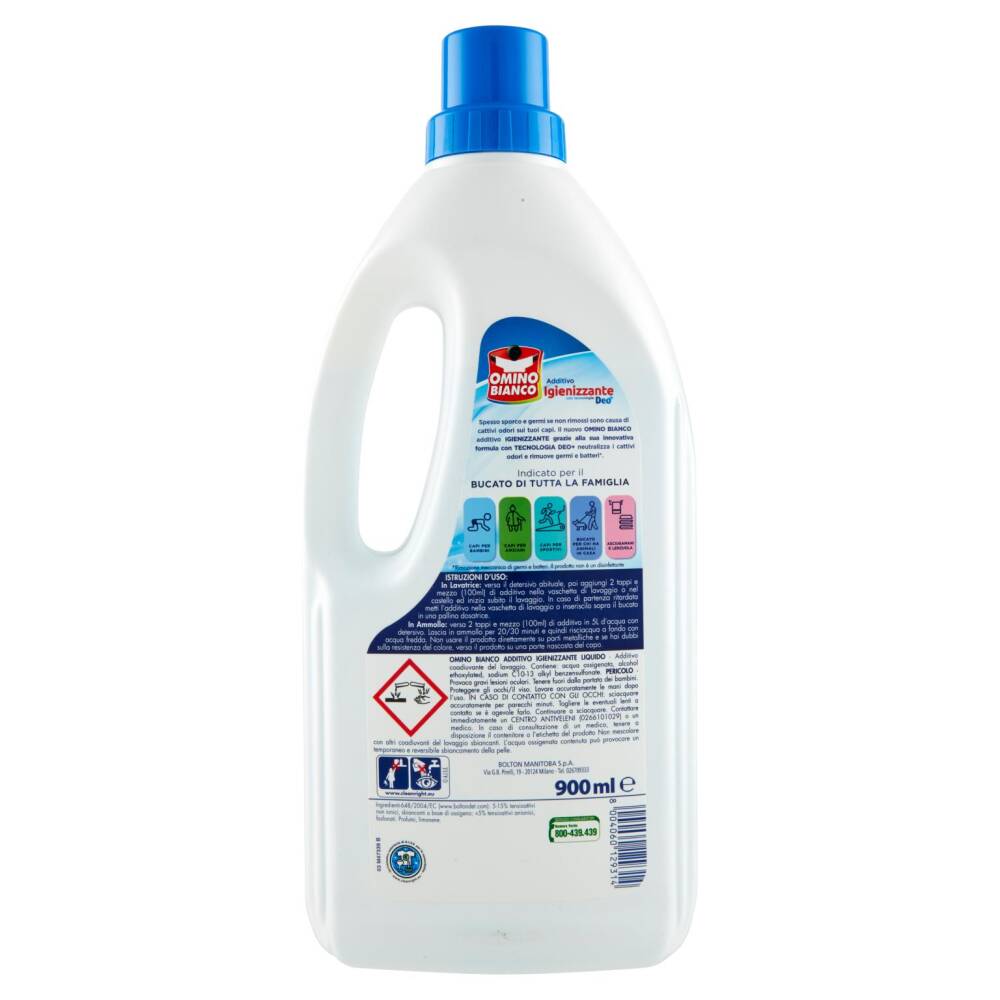 Omino Bianco Additivo Igienizzante Con Tecnologia Deo 900 Ml NonPesa