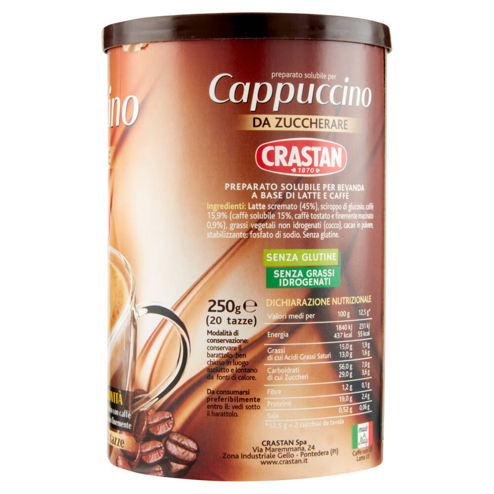 Crastan Preparato Solubile Per Cappuccino Da Zuccherare 250 G NonPesa