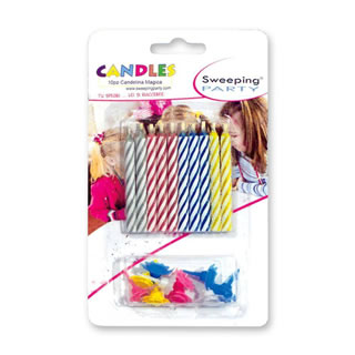 Candeline Magiche Multicolore 10pz