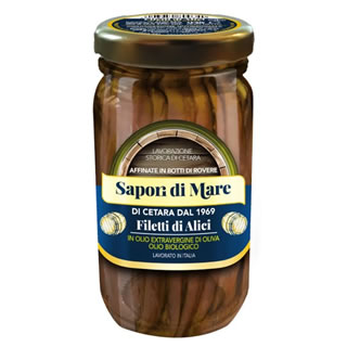 Sapori di Mare Filetti di Alici di Cetara in Olio Extra Vergine di Oliva Biologico 100 g