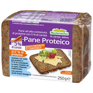 Pane ad alto contenuto di proteine Mestemacher con 5% di Carote 250 g