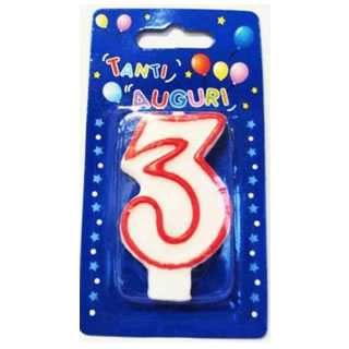 Candelina per Compleanno numero 3