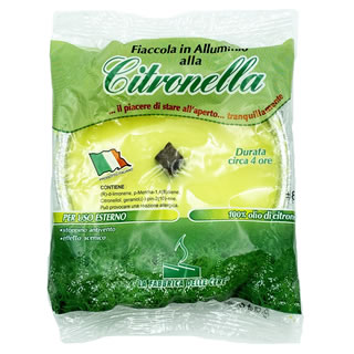 Fiaccola in padella d'allumino alla Citronella, diametro 11cm