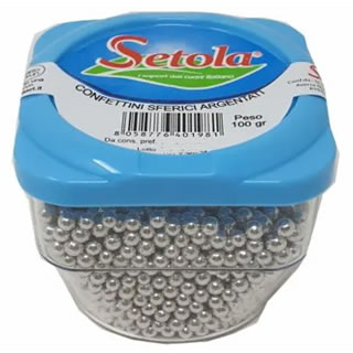 Confetti Sferici Argentati Setola 100 g