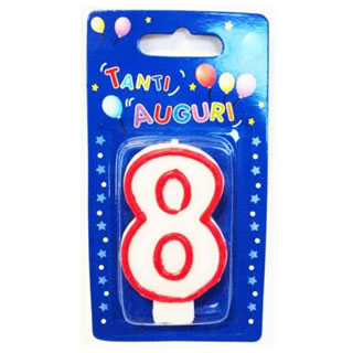 Candelina per Compleanno numero 8