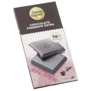Saper di Sapori Cioccolato Fondente 74% Ecuador 100g