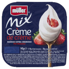 müller Mix Crème de crème Bianco Extra Cremoso Più Fragole 140 g