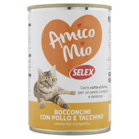 Selex Amico Mio Gatto Bocconcini con Pollo e Tacchino 415 g