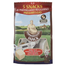 Parmareggio Snack! 5 Barrette di Parmigiano Reggiano DOP 5 x 20 g
