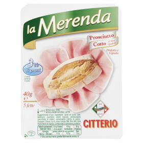 Citterio la Merenda Prosciutto Cotto di Alta Qualità 40 g