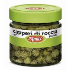 D'amico nr 7 capperi di roccia piccoli aromatizzati all'aceto di vino 200 g
