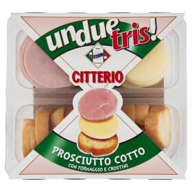 Citterio un due tris! Prosciutto Cotto con Formaggio e Crostini 100 g