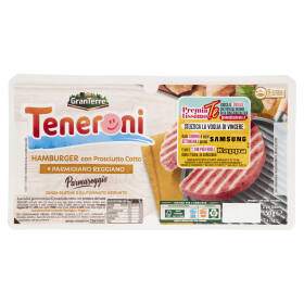 Teneroni Hamburger con Prosciutto Cotto e Parmigiano Reggiano 2 x 75 g