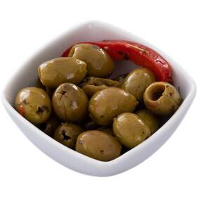 Granata olive verdi denocciolate ischitane condite