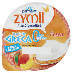 ZYMIL Alta Digeribilità Senza Lattosio Yogurt alla Greca Zero Grassi Pesca 150 g