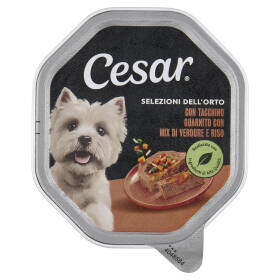 Cesar Cibo Umido Cane in Vaschetta Cuore di Verdure Tacchino 150g