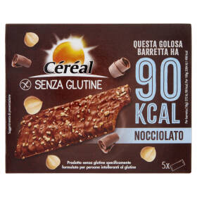 Céréal Barretta Nocciolato Senza Glutine, con cereali, cioccolato al latte e nocciole - 5 x 18 g