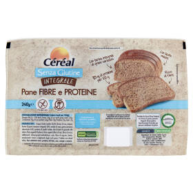 Céréal Pane Fibre e Proteine senza Glutine Integrale, Senza olio di palma e Senza lattosio - 240g
