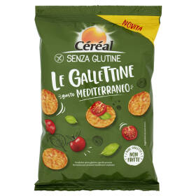 Céréal Senza Glutine Le Gallettine, gusto Mediterraneo, mini gallette ai cereali non fritte - 70 g