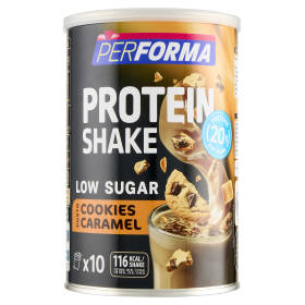 Performa Protein Shake Cookies Caramel, low sugar, 116kcal per shake - 10 porzioni - 340g