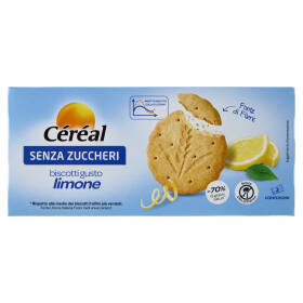 Céréal Biscotti gusto Limone Senza Zuccheri senza olio di palma, fonte di fibre, 3 confezioni - 132g