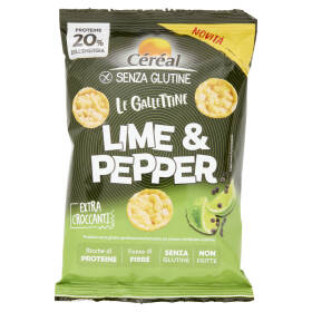 Céréal Senza Glutine Le Gallettine gusto Lime & Pepper, ricche di proteine, fonte di fibre - 60g