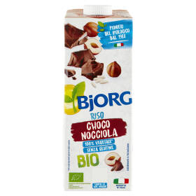 BJORG Riso Cioccolato e Nocciola Bevanda Vegetale Bio, Senza Glutine, Prodotto in Italia, 1L