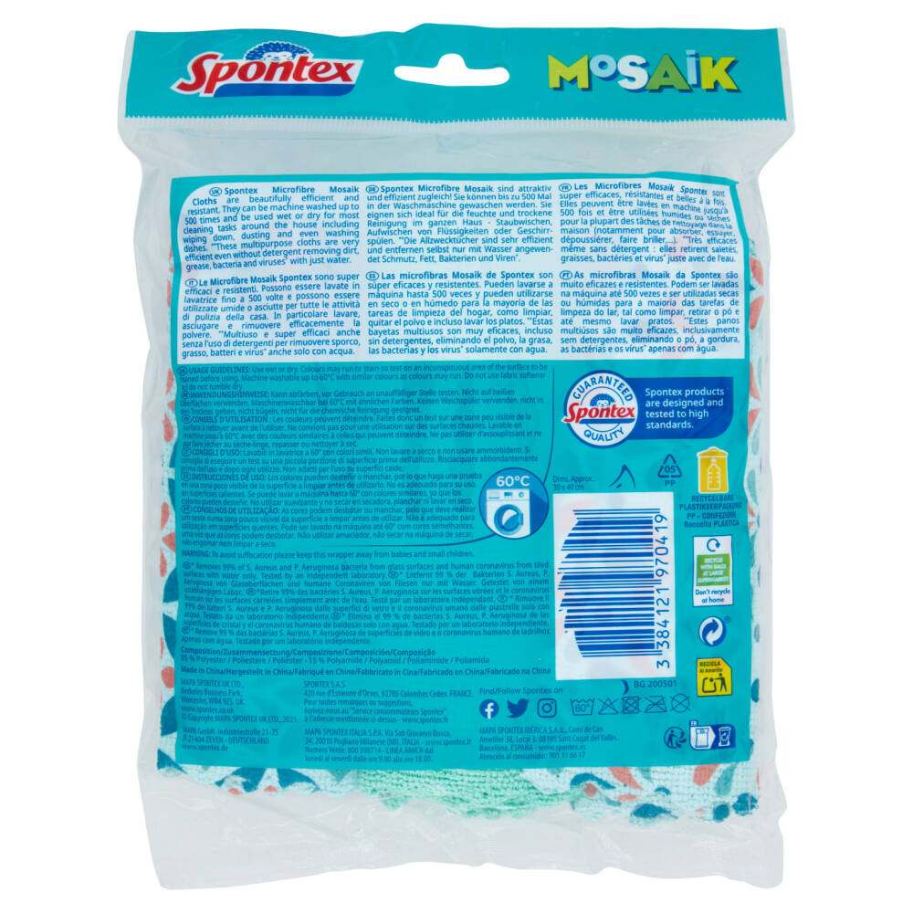 Spontex Microfibre Mosaik X3 Nonpesait Spesa Online