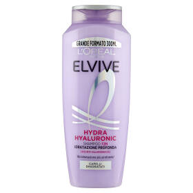 Elvive Hydra Hyaluronic Shampoo 72H Idratazione Profonda, per Capelli Disidratati, 300 ml