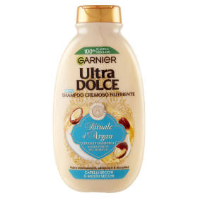 Garnier Ultra Dolce Shampoo con crema di Mandorla e Olio d'argan per capelli molto secchi, 250 ml