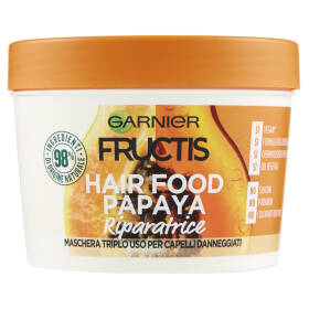 Garnier Maschera Riparatrice Fructis Hair Food, 3in1 Capelli Danneggiati, Papaya