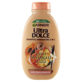 Garnier Shampoo Ultra Dolce Vaniglia e Polpa di Papaya, Shampoo per Capelli Lunghi, 250 ml
