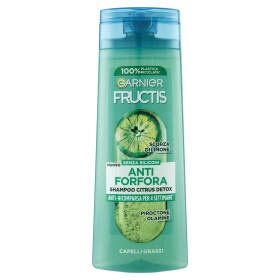 Garnier Fructis Shampoo Antiforfora Citrus Detox, ideale per capelli grassi, 250 ml