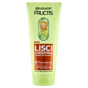 Garnier Fructis Lisci Cheratina N°1 Shampoo, per Capelli Crespi, Secchi e Spenti, 200 ml