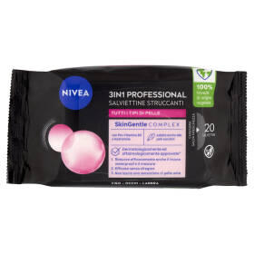 Nivea 3in1 Professional Salviettine Struccanti Tutti i Tipi di Pelle 20 pz