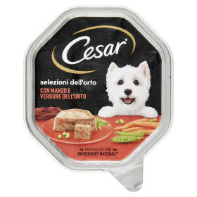 Cesar Selezioni dell'Orto Cibo Umido Cane in Vaschetta con Manzo e Verdure dell'Orto 150 g