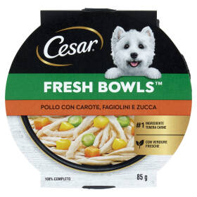 Cesar Fresh Bowls Cibo umido Cane Pollo Carote 85 g