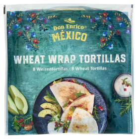 Don Enrico México Wheat Wrap Tortillas 8 Wheat Tortillas 320 g