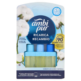 Ambi Pur Profumatore per Ambienti Elettrico Ricarica 3Volution, Nuvole di Cotone 20 ml