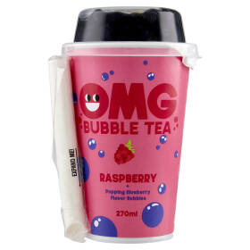 OMG Bubble Tea Raspberry + Popping Blueberry Flavor Bubbles 270 ml