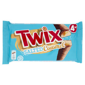 Twix Snack al Cioccolato con Caramello Salato, 4 Barrette x 46g