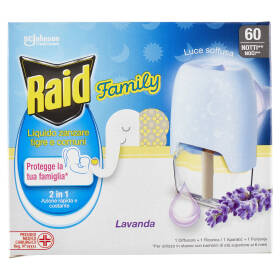 Raid Liquido Family Base e Ricarica, 60 Notti, Lavanda 36 ml