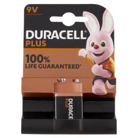 Duracell Plus 9V Batteria Alcalina 9V 6LR61 MX1604 pacco da 1 pila ideale per rilevatore di fumo