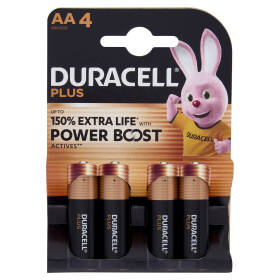 Duracell Plus AA 4  Stilo / Mignon Alcalina 1.5V MN1500 4 pz