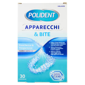 Polident Apparecchi & Bite, Pulitore per Protesi Dentale, Apparecchi, Allineatori, Bite 30 compresse