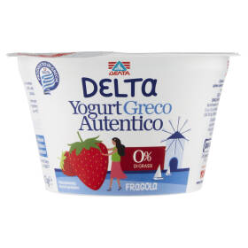 Delta Yogurt Greco Autentico 0% di Grassi Fragola 150 g